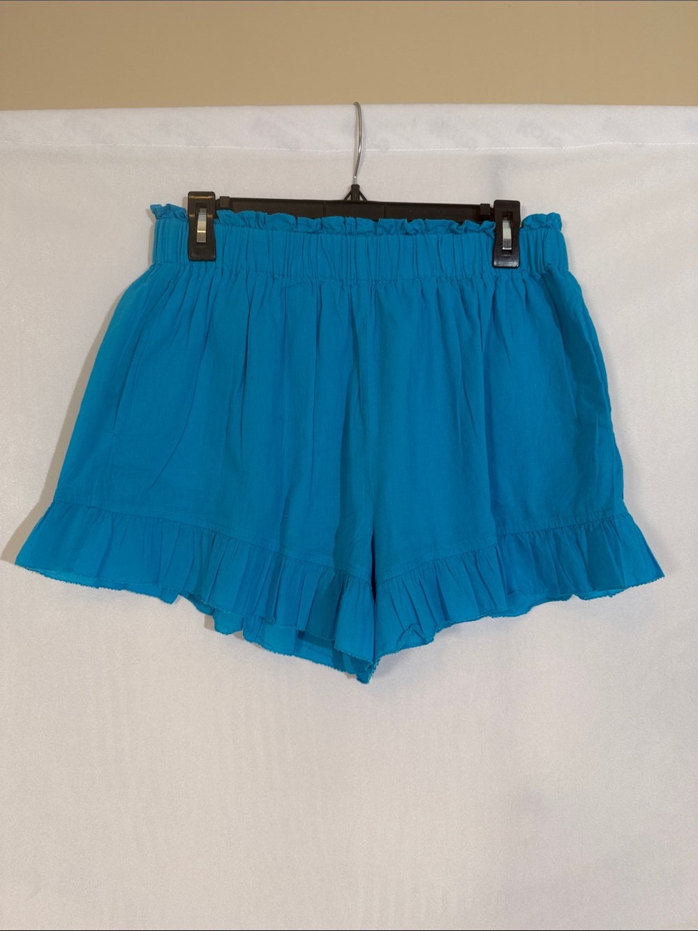 Roller Rabbit Shorts Size S Bright Blue With Ruffle Hem 100% Cotton EUC